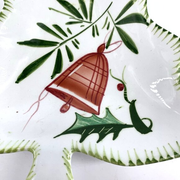 Italy Christmas Tree Shaped Candy Trinket Dish Hand Painted 7.5" - Picture 2 of 7